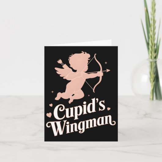 Cupid's Vleugelman Grappig Valentijnsdag Engel Des Kaart (Voorkant)