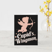 Cupid's Vleugelman Grappig Valentijnsdag Engel Des Kaart (Gele Bloem)