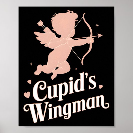 Cupid's Vleugelman Grappig Valentijnsdag Engel Ont Poster (Voorkant)