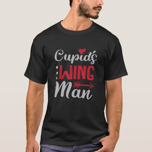 Cupid's Wingman Cute Valentijnsdag Matchmaker Ar T-shirt (Voorkant)