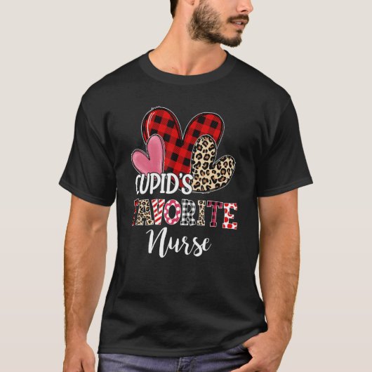 Cupidu2019s Favorite Nurse Cute Hearts Valentines T-shirt (Voorkant)
