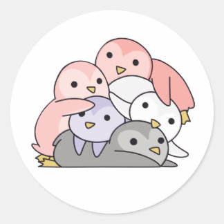 Cupioromantic Flag Pride Lgbtq Cute Penguin Ronde Sticker