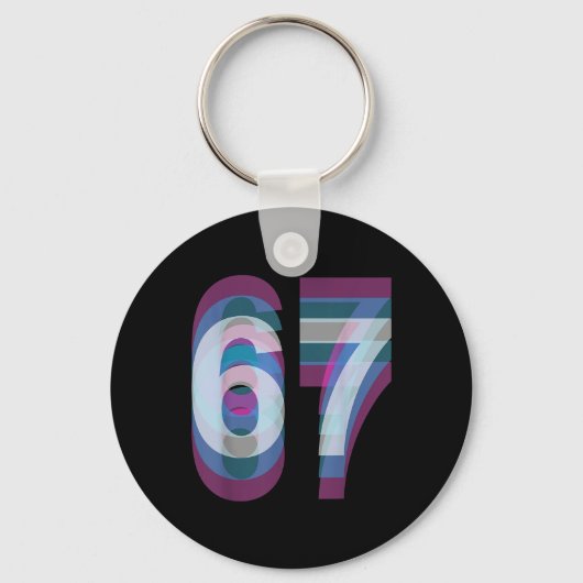 Cuple Kleding 67 Zes Zeven Meme Grappig Sleutelhanger (Voorkant)