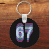 Cuple Kleding 67 Zes Zeven Meme Grappig Sleutelhanger (Voorkant)