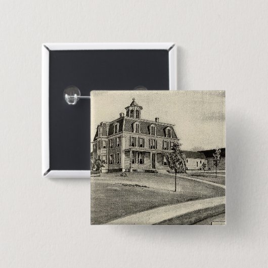 Cupola-Boerderij Vierkante Button 5,1 Cm (Voorkant /achterkant)