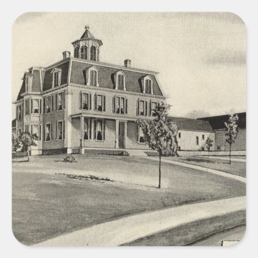 Cupola-Boerderij Vierkante Sticker (Voorkant)