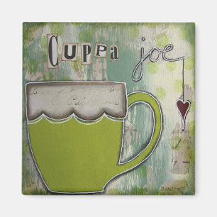 "Cuppa Joe" Art Magnet van Nancy Lefko