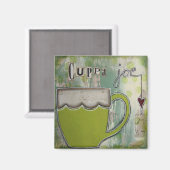 "Cuppa Joe" Kunstmagneet van Nancy Lefko Magneet (Voorkant / Achterkant)
