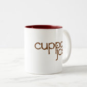 cuppa joe logo in brown - tweekleurige koffiemok (Voorkant rechts)