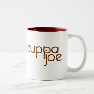 cuppa joe logo in brown - tweekleurige koffiemok