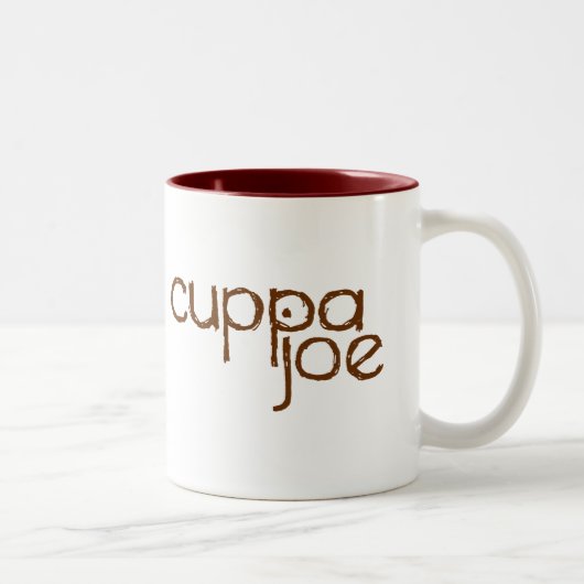 cuppa joe logo in brown - tweekleurige koffiemok (Rechts)