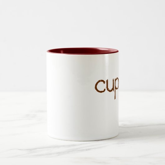 cuppa joe logo in brown - tweekleurige koffiemok (Center)