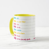 Cuppa Leuke Kleurrijke Gestreepte Snoep Shushes! Mok (Voorkant links)