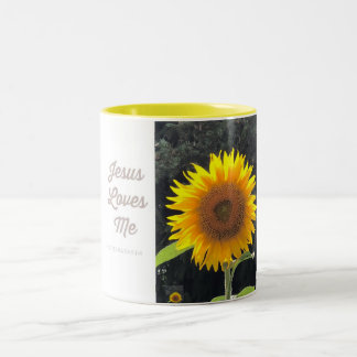 Cuppainspiratie Jezus houdt van me Tweekleurige Koffiemok