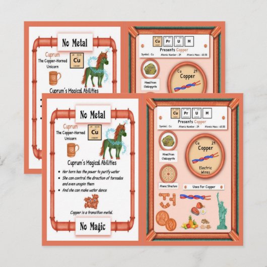 Cuprum - Copper Horn Unicorn Game Kaart (Voorkant / Achterkant)