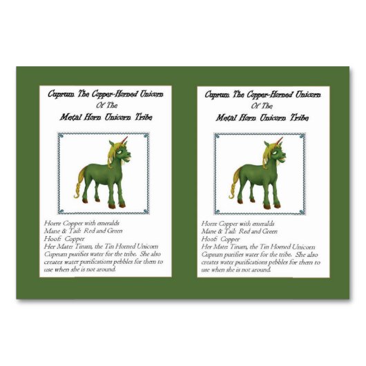 Cuprum De koperhoornachtige Unicorn Trading Kaart (Voorkant)