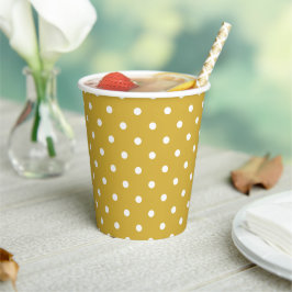 Cups met goudpolka-puntpatroonpapier papieren bekers