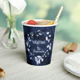 Cups Papier met deksel Sterrennacht Blauw Papieren Bekers