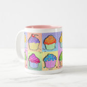 Cups - Pop Art Cupcakes Cup Tweekleurige Koffiemok (Voorkant links)