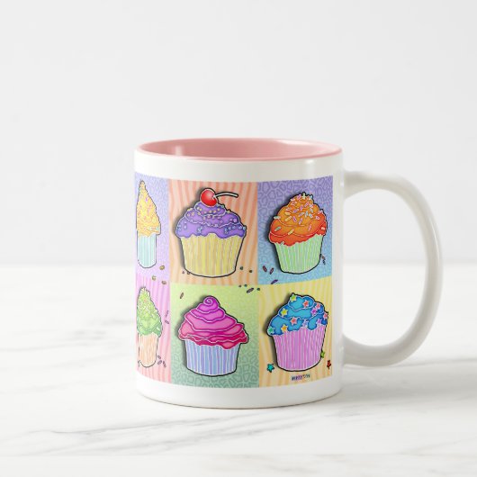 Cups - Pop Art Cupcakes Cup Tweekleurige Koffiemok (Rechts)