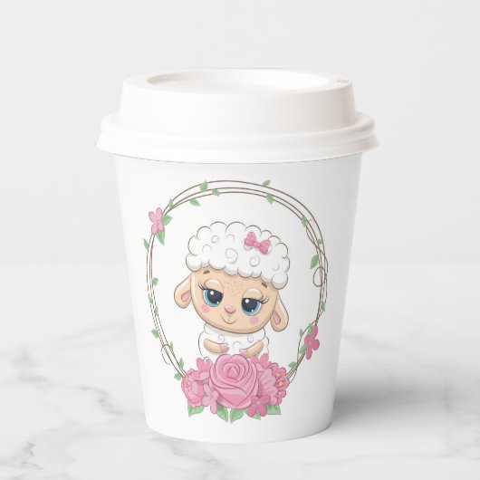 Cups van baby- en Rozen Papieren Bekers (Voorkant)