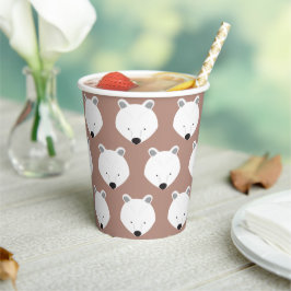 Cups van Beer Face Pattern Papieren Bekers