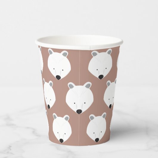 Cups van Beer Face Pattern Papieren Bekers (Rechts)