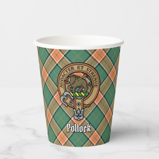 Cups van clan Pollock Crest Paper Cups Papieren Bekers (Voorkant)