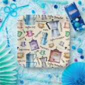 Cups van koffiezetapparaten met Waterverf-retro-cu Papieren Bordje (Feest)