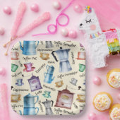 Cups van koffiezetapparaten met Waterverf-retro-cu Papieren Bordje (Feest)