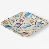 Cups van koffiezetapparaten met Waterverf-retro-cu Papieren Bordje (Gebogen)