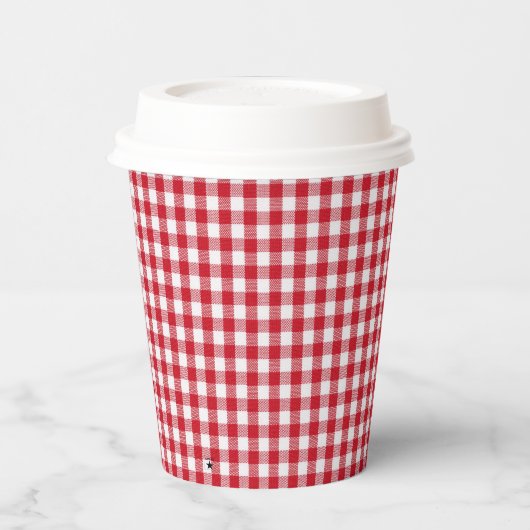 Cups van rood en wit gingham-papier - HAMbyWG Papieren Bekers (Links)