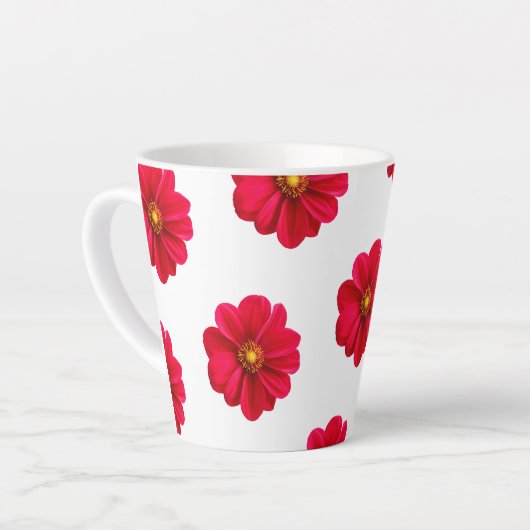 Cups voor bloemen ontwerp latte mok (Linkerhoek)