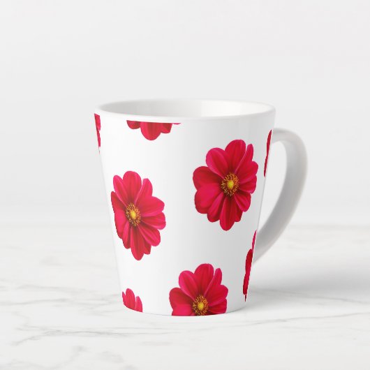 Cups voor bloemen ontwerp latte mok (Rechterhoek)