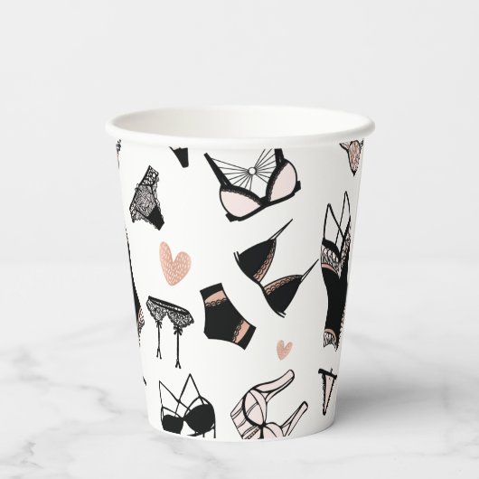 Cups voor echt bachelorette, lingerie Patroonpapie Papieren Bekers (Achterkant)