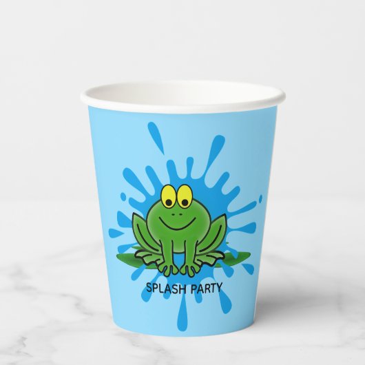 Cups voor groen kikkervormig ontwerp papieren bekers (Achterkant)