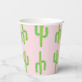 Cups voor roze, groene cactus papieren bekers (Achterkant)