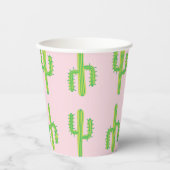 Cups voor roze, groene cactus papieren bekers (Voorkant)