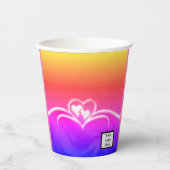 Cups voor zwart en rood papier papieren bekers (Voorkant)