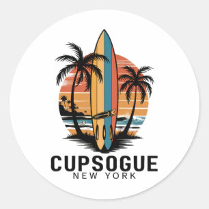 Cupsogue Beach New York Surfen Surfer Ronde Sticker