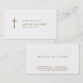 Cura pastor religión católico protestante blanco visitekaartje (Voorkant / Achterkant)