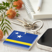 Curaao-vlag Sleutelhanger (Voorkant Rechts)