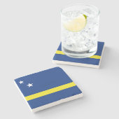 Curaao-vlag Stenen Onderzetter (Zijkant)