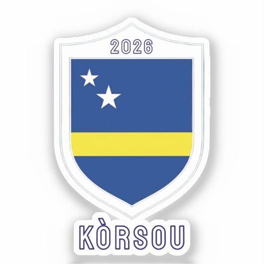 Curaçao 2026 WK voetbal Sticker (Voorkant)