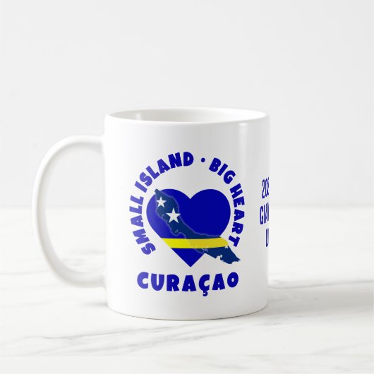 CURAÇAO Big Heart Fun Custom 2026 Soccer Koffiemok (Links)