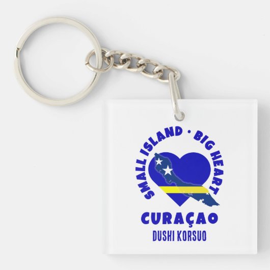 CURAÇAO Big Heart Fun Custom Dushi Korsuo Sleutelhanger (voorkant)