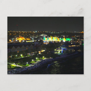 Curaçao bij nacht - haven van Willemstad Briefkaart
