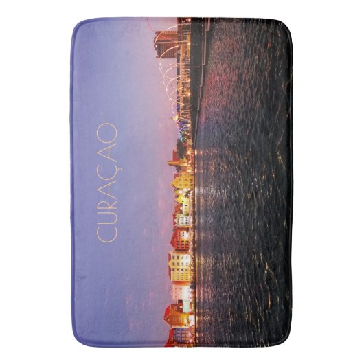 Curaçao bij nacht w/out-tekst (aanpasbaar) badmat (Voorkant Verticaal)