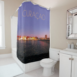 Curaçao bij nacht w/out-tekst (aanpasbaar) douchegordijn