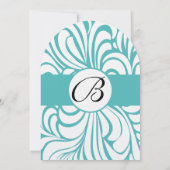 Curacao Blue Swirls Bruiloft Uitnodigingen (Achterkant)